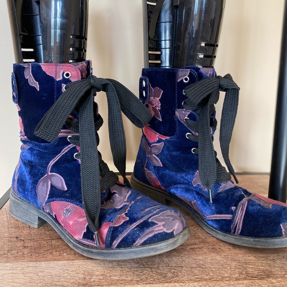 Purple/Blue Floral Boots